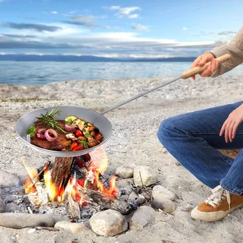 Pánev Die moderne Hausfrau Grilovací pánev nad oheň s dlouhou rukojetí 494659