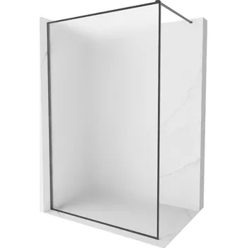 Mexen Kioto-XF sprchová stěna Walk-in s rámem 150 x 202 cm, matné sklo 10 mm, kartáčovaná gun gray - 800-150-104-66-30-X Sprchové stěny