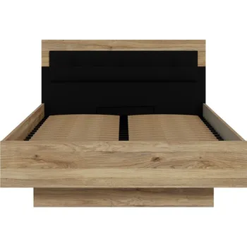 Postel Postel s výklopným roštem Baderna - Forte Dub Mauvella / Černá 145x99.5 cm