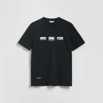 Pánské tričko Reserved - Tričko regular s potiskem - černý - 383EX-99X - 383EX-99X-S