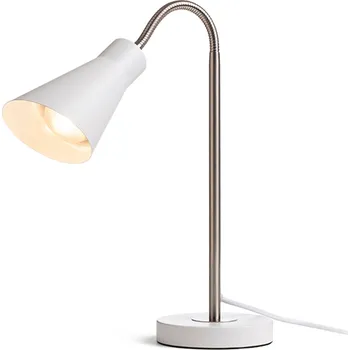 Lampička ANIKA stolní matná bílá matný nikl 230V LED E27 15W