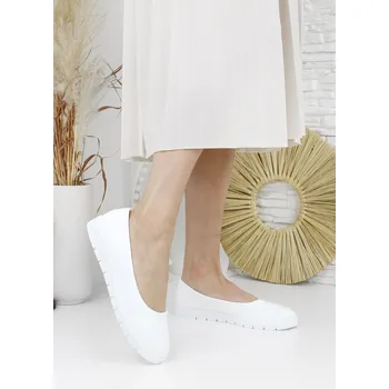 Dámské baleríny Cathay moda Bílé baleríny 8066-4WH Velikost: 38