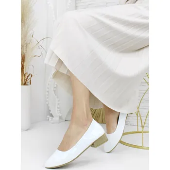 Dámské baleríny Cathay moda Bílé lakované baleríny 3710-10WH Velikost: 38