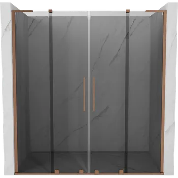 Mexen Velar L Duo posuvné sprchové dveře 170 cm, grafit, kartáčovaná měď - 871-170-003-42-65 Sprchové dveře