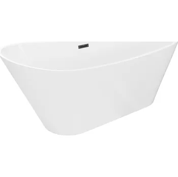 Vana Mexen Dora volně stojící vana 160 x 75 cm, bílá, černý přepad - 52071607500-70 Volně stojící vany