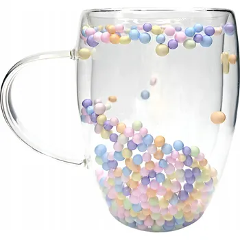 Sklenice Sklenice termohrnek s dvojitým dnem a květinami na kávu a čaj