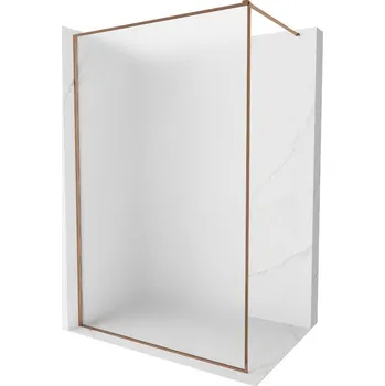 Mexen Kioto-XF sprchová stěna Walk-in s rámem 120 x 202 cm, mat 10 mm, růžové zlato - 800-120-104-60-30-X Sprchové stěny