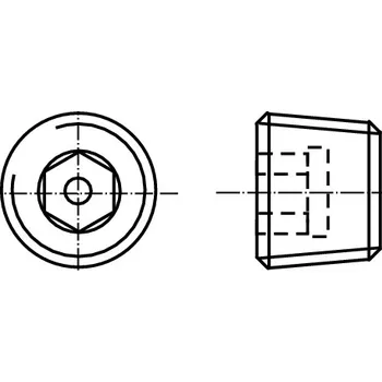 Šroub PROFISTYL DIN 906 zátka INBUS (IMBUS) s trubkovým závitem R mosaz MS Varianta: DIN 906 Zátka na IMBUS a vnějším kuželovým závitem MS mosaz R1/8