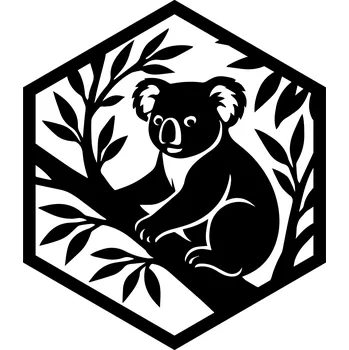 Dřevěná dekorace KOALA - hexagon