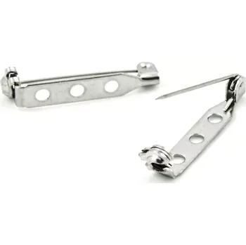 Materiál na výrobu šperku Brožový můstek s pojistkou nerez – 1 ks