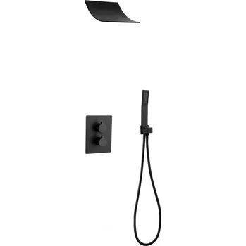 Vodovodní baterie Mexen Salto Podomítková sprchová sada, černá - 7604-02-70 Podomítkové sprchové systémy