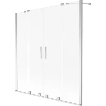 Vanová zástěna Mexen Velar Duo vanová zástěna 2-křídlová posuvná 140 x 150 cm, mat, chrom - 896-140-000-32-01 Vanové zástěny