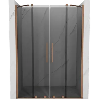 Sprchové dveře Mexen Velar Duo sprchové dveře posuvné 160 cm, grafit, kartáčovaná měď - 871-160-000-42-65 Sprchové dveře
