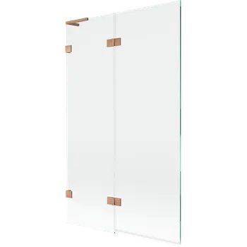 Vanová zástěna Mexen Lunar L vanová zástěna dvoukřídlová levá 110 x 150 cm, transparentní, kartáčovaná měď - 897L-110-100-65-00-L Vanové zástěny