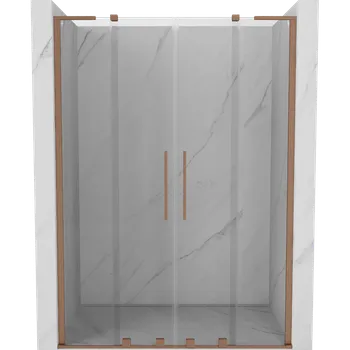 Sprchové dveře Mexen Velar L Duo sprchové dveře posuvné 140 cm, průhledné, kartáčovaná měď - 871-140-003-02-65 Sprchové dveře