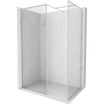 Mexen Kioto-F sprchová stěna Walk-in s rámem 110 x 75 cm, transparentní 8 mm, kartáčovaný nikl - 800-110-202-04-97-075 Sprchové stěny