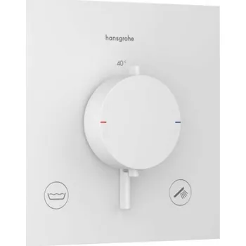 Vodovodní baterie HANSGROHE - Ecostat Comfort E Termostatická baterie pod omítku, pro 2 spotřebiče, matná bílá 33716700