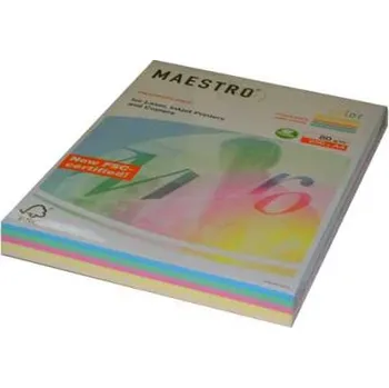 Barevný papír Xerografický barevný papír MAESTRO A4/80g 250 listů,mix Pastel color