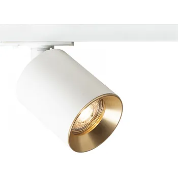 Bodové svítidlo DARIO pro jednookr. lištu bílá česaná mosaz 230V LED GU10 9W