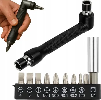 Bit ÚHLOVÁ SADA DRŽÁKU BITŮ ŠROUBOVÁKU 1/4" + 10x BITŮ