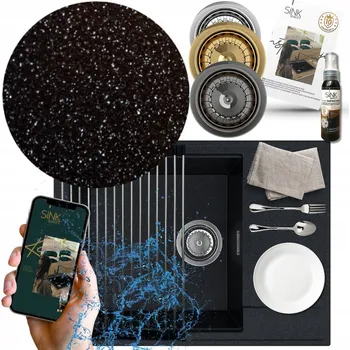 Granitový dřez Jednokomorový granitový dřez Sink Quality SINK1KKO černý