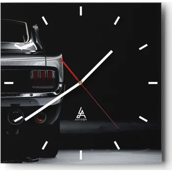 Hodiny Nástěnné hodiny do kuchyně 30x30 Auto Stylové hodiny na skle Loft Tiché