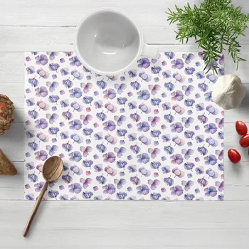 prostírání Dekorační prostírání na stůl Porto PRT-024 Modré okvětní lístky na bílém 30x40 cm