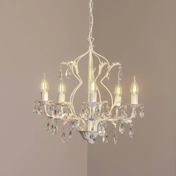 Lampička ONLI Křišťálový lustr Teresa, slonová kost, 5 žárovek slonová kost, zlatá, čirá 5 x 6 W LED - Doprava zdarma