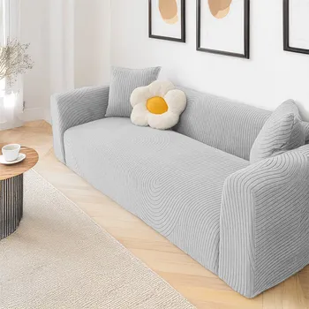 Potah na sedačku vzor pruhovaný 2 sed šedý