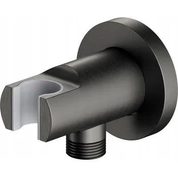 Instalatérský materiál OMNIRES Rohový připojovací ventil s držákem GRAFIT KARTÁČOVANÝ (GR)