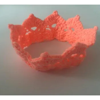 Čepice Dětská háčkovaná korunka A475 lososová