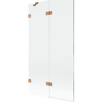 Vanová zástěna Mexen Lunar vanová zástěna, dvoukřídlá, levá 100 x 150 cm, transparentní, kartáčovaná měď - 897-100-100-65-00-L Vanové zástěny