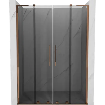 Mexen Velar L Duo posuvné sprchové dveře 140 cm, grafit, růžové zlato - 871-140-003-42-60 Sprchové dveře