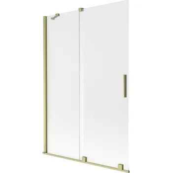 Vanová zástěna Mexen Velar vanová zástěna 2-křídlová posuvná 120 x 150 cm, mrazivá, zlatě kartáčovaná - 896-120-000-31-55 Vanové zástěny