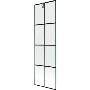 Vanová zástěna Mexen Next vanová zástěna 1-křídlová 60 x 150 cm, černá mřížka, gun metal - 895-060-000-00-77-95 Vanové zástěny