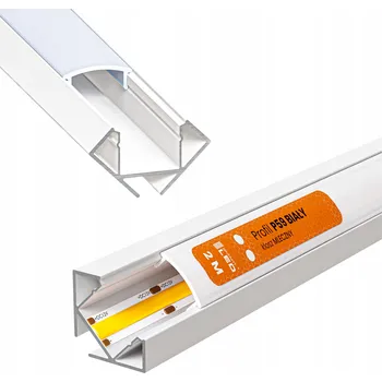 LED osvětlení LED profil Smartled rohový bílý s mléčným krytem 2 m