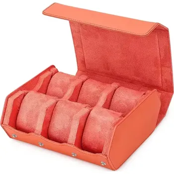 Box na hodinky Contacts® Kožené pouzdro na 6 hodinek CHAZOT Oranžový