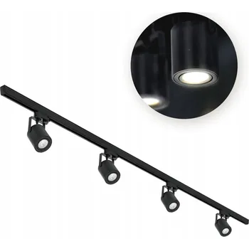 Bodové svítidlo Třífázový lištový systém 4x objímka GU10 + 2m lišta, černý komplet