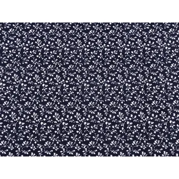 Bavlněná látka / plátno modrotisk drobné květinky Varianta: 2 modrá tmavá, Balení: 1 m