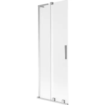 Vanová zástěna Mexen Velar L rozsuvná dvoukřídlá vanová zástěna, 70 x 150 cm, mléčné sklo, chrom - 896-070-003-31-01 Vanové zástěny
