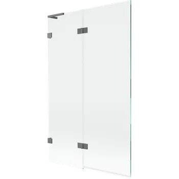 Vanová zástěna Mexen Lunar L vanová zástěna 2-křídlá levá 110 x 150 cm, transparentní, gun metal - 897L-110-100-95-00-L Vanové zástěny