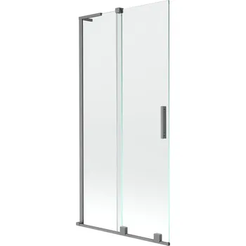 Vanová zástěna Mexen Velar L dvoukřídlá rozkládací vana 95 x 150 cm, průhledná, gun metal - 896-095-003-01-95 Vanové zástěny