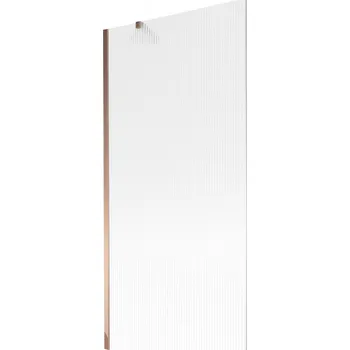 Vanová zástěna Mexen Next vanová zástěna 1-křídlová 90 x 150 cm, proužky, růžové zlato - 895-090-000-00-09-60 Vanové zástěny