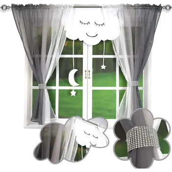 Obraz Záclona Obláček 300x150 Voál Ombre+ Fantazijní panel do dětského pokoje L369