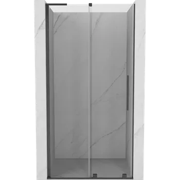 Sprchové dveře Mexen Velar L sprchové dveře posuvné 90 cm, průhledné, kartáčovaná šedá - 871-090-003-01-66 Sprchové dveře