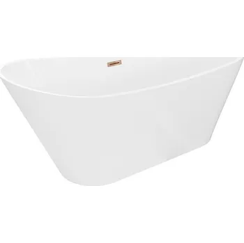 Vana Mexen Dora volně stojící vana 160 x 75 cm, bílá, přepad růžové zlato - 52071607500-60 Volně stojící vany