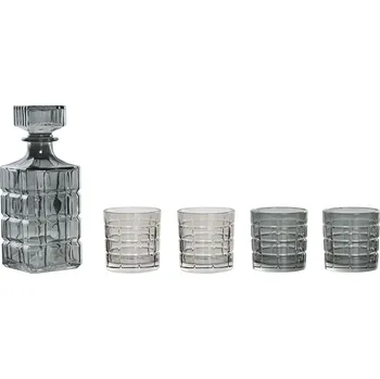 Sada sklenic s lahví Home ESPRIT Šedá Sklo (900 ml)