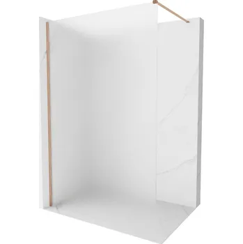 Mexen Kioto-X sprchová stěna Walk-in 130 x 200 cm, matně broušené 10 mm, kartáčovaná měď - 800-130-101-65-30-X Sprchové stěny