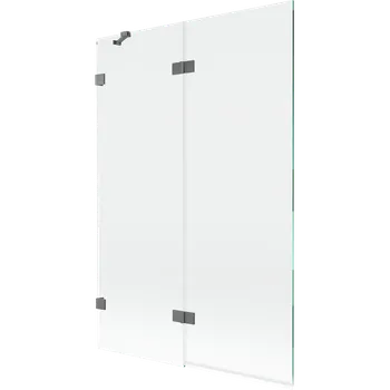 Vanová zástěna Mexen Lunar sprchová stěna vaničky 2-křídlá levá 120 x 150 cm, transparentní, gun metal - 897-120-100-95-00-L Vanové zástěny