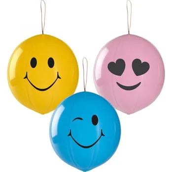 Balónek Nafukovací balónky 3ks Míč s gumičkou, mix barev